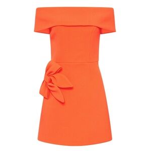 REBECCA VALLANCE Loretta off-shoulder crêpe minidress